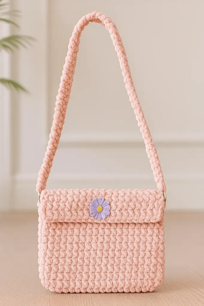 03_Crochet shoulder chuncky sling bag_02_Light peach.webp