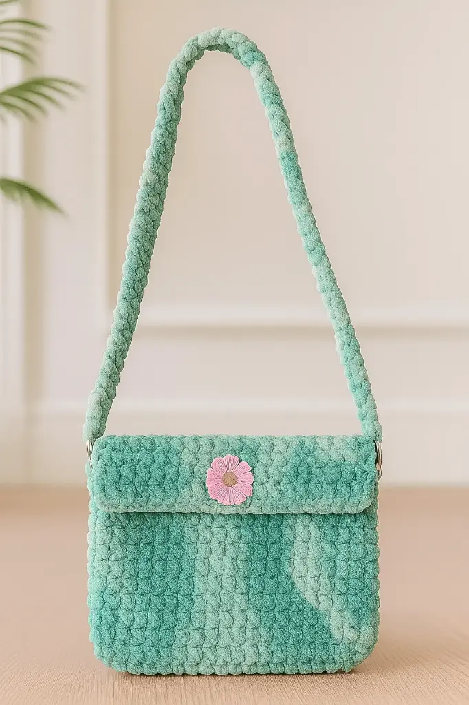 03_Crochet shoulder chuncky sling bag_01_Light teal.webp