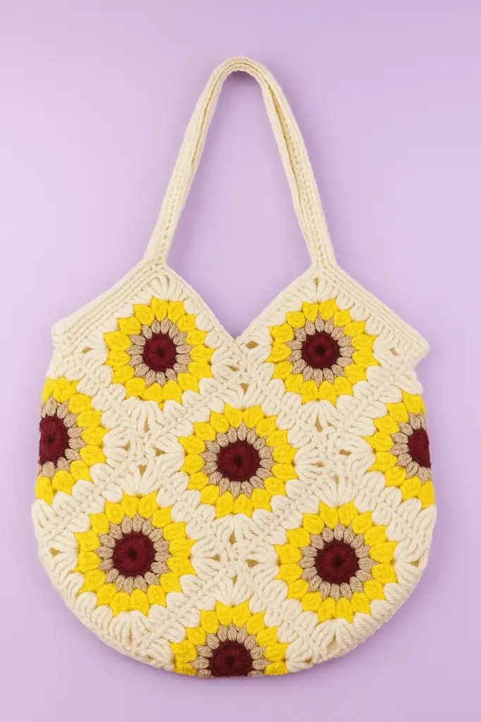 05_Crochet Sun flower Granny Square bag_01_Cream.webp