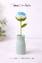 Crochet_Single Rose flower_Multi colour_Blue.webp