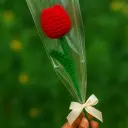 Handmade Crocheted Single Flower Bouquet.