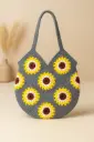 Crochet Sun flower Granny Square bag