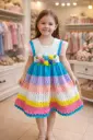 🌸 Handcrafted Crochet Frock for Kids – Premium Acrylic Thread