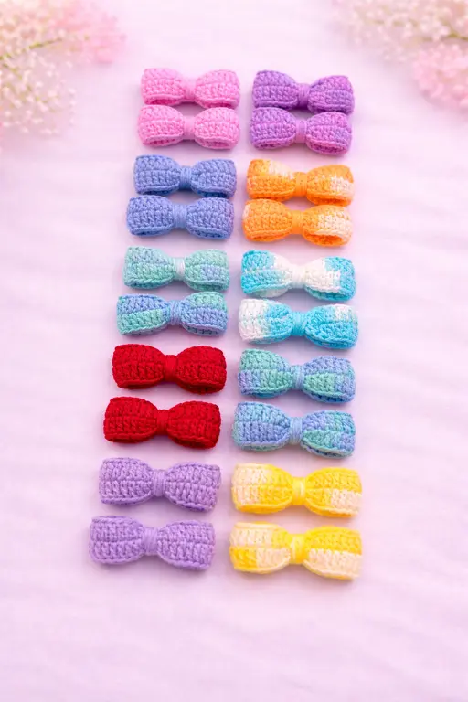 Crochet_Mini hairbow_Pair