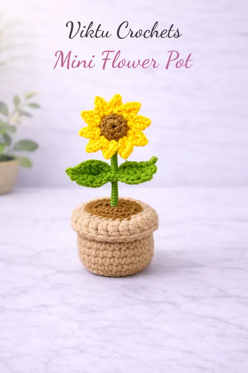 Crochet_Mini flower pot