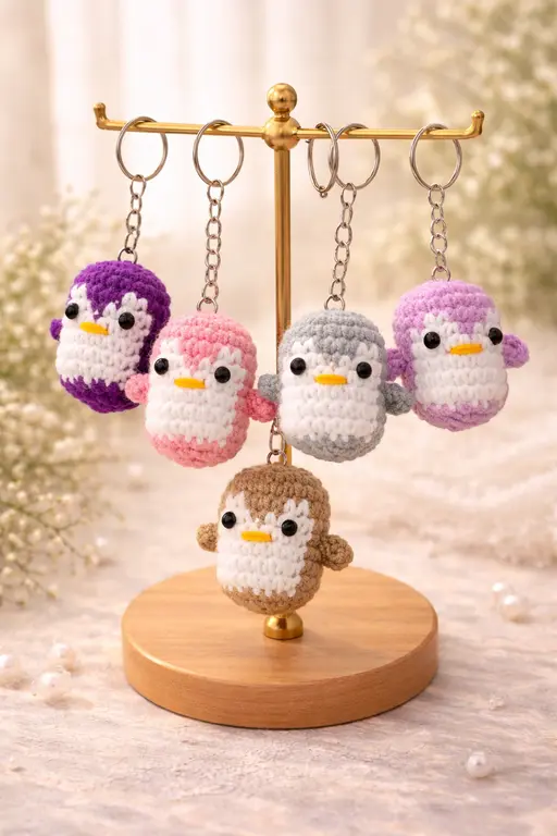 Crochet Penguin Keychains Small