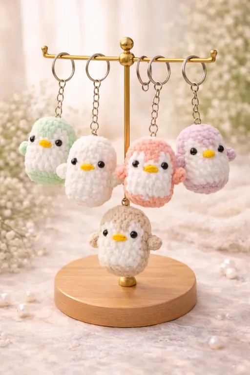 Crochet Penguin Keychains Big