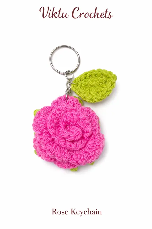 Crochet Rose Keychain
