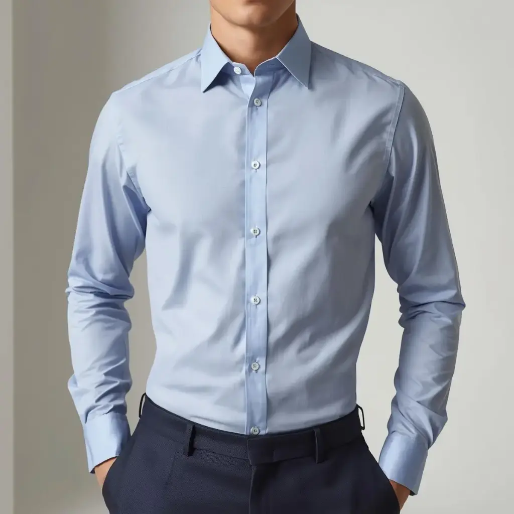 Men's Formal Slim Fit Cotton Shirt – Light Blue