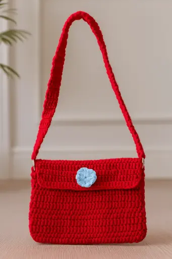 Crochet shoulder chuncky sling bag